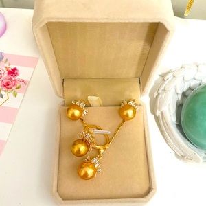 South Sea Pearl Set on 18K Bangkok Gold with Cubic Zirconian
